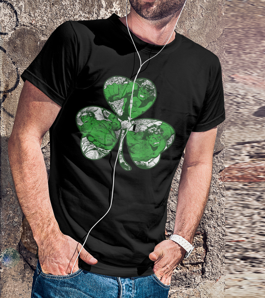 Marvel Hulk Vintage Comic Shamrock St Patricks Day T-Shirt