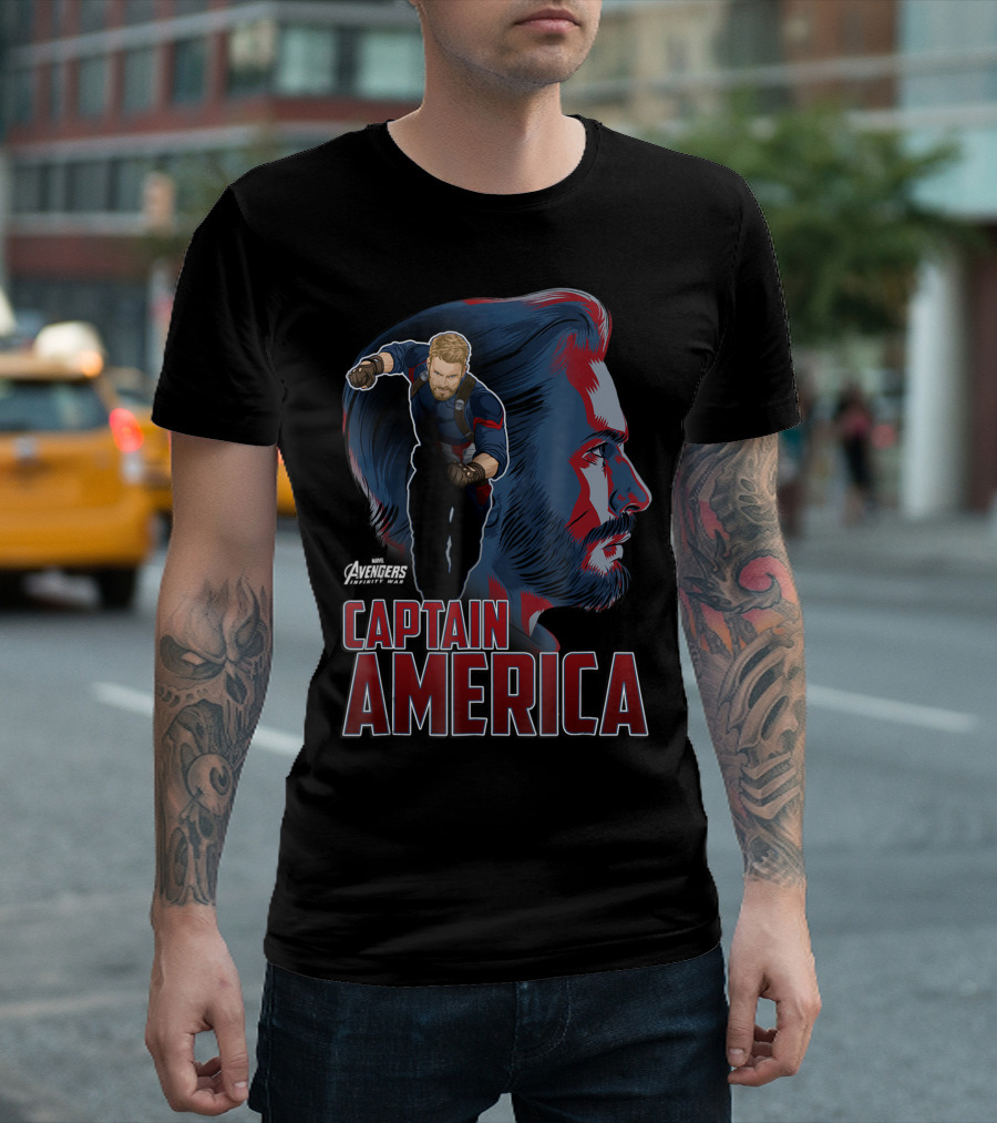 Marvel Avengers Infinity War Captain America Heroic Profile T-Shirt
