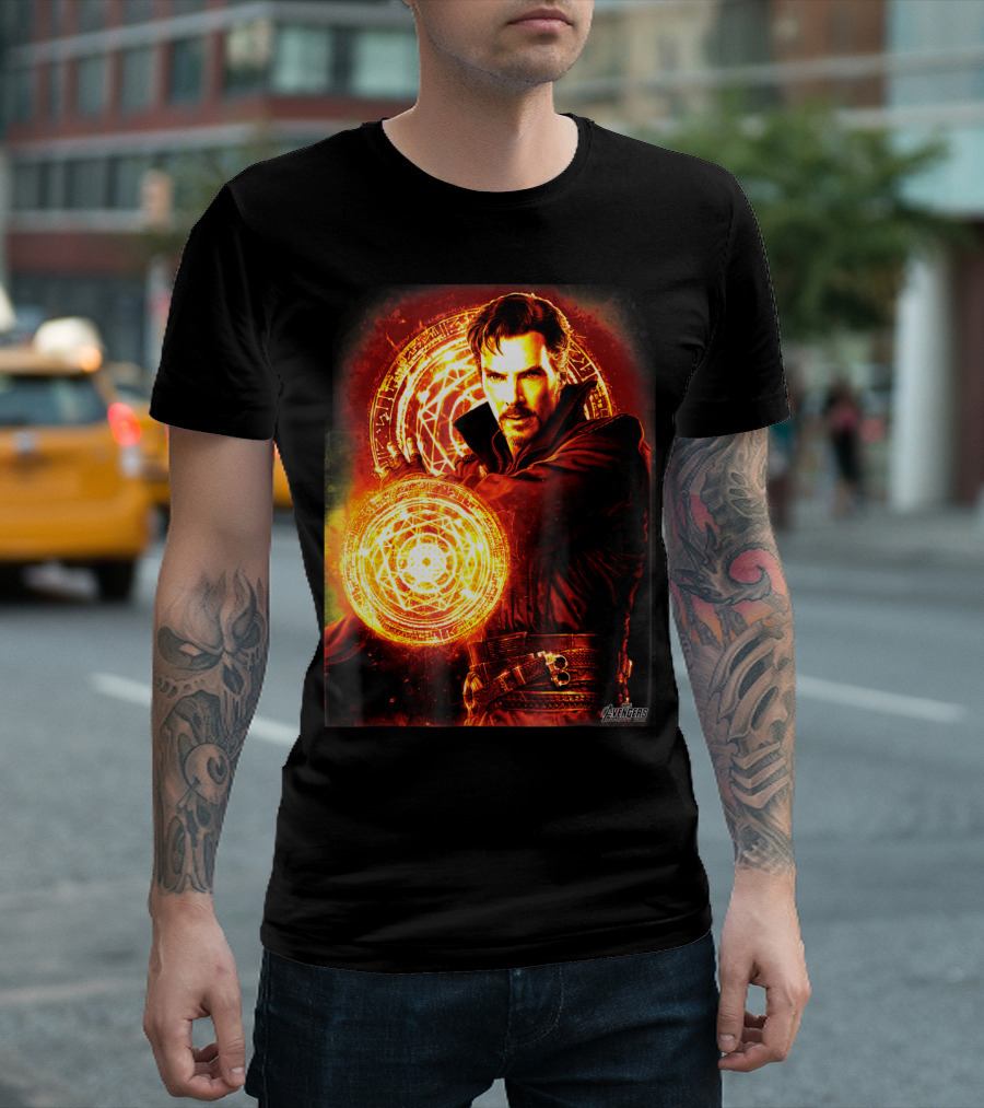 Marvel Avengers Infinity War Doctor Strange Fire Magic T-Shirt