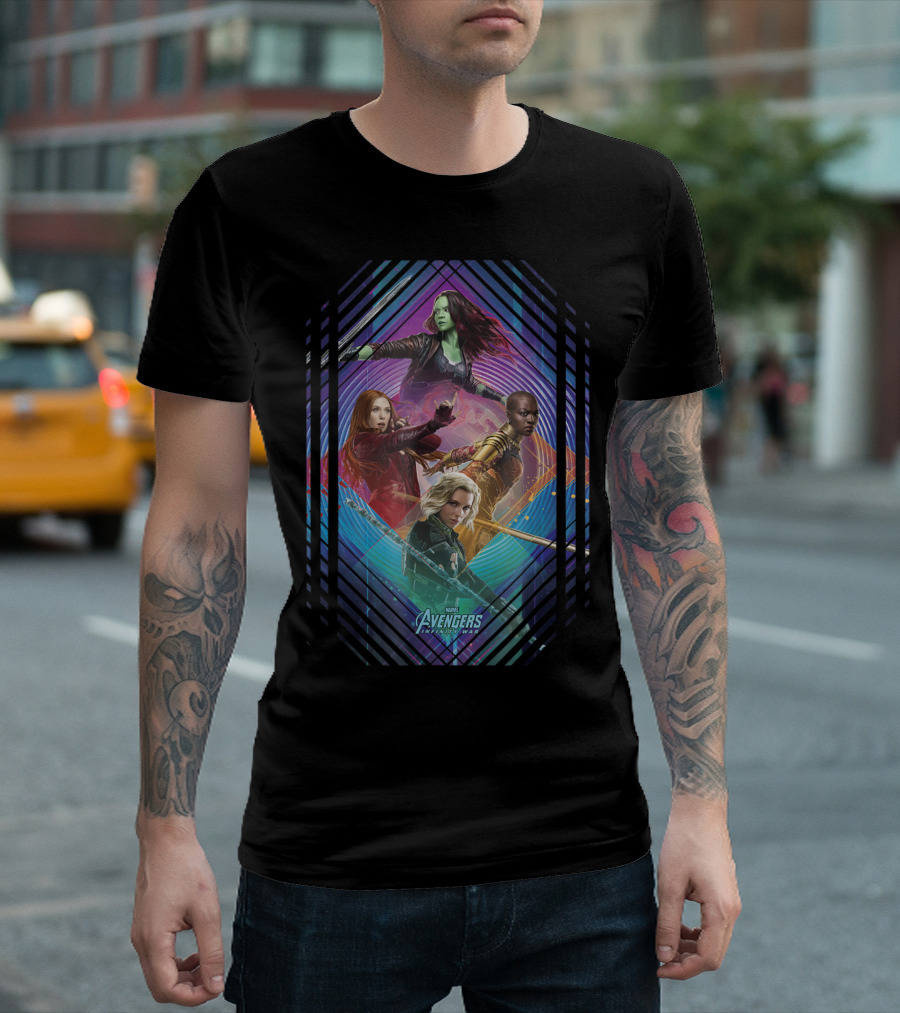 Marvel Avengers Infinity War Gamora Okoye Black Widow Heroic Team T-Shirt