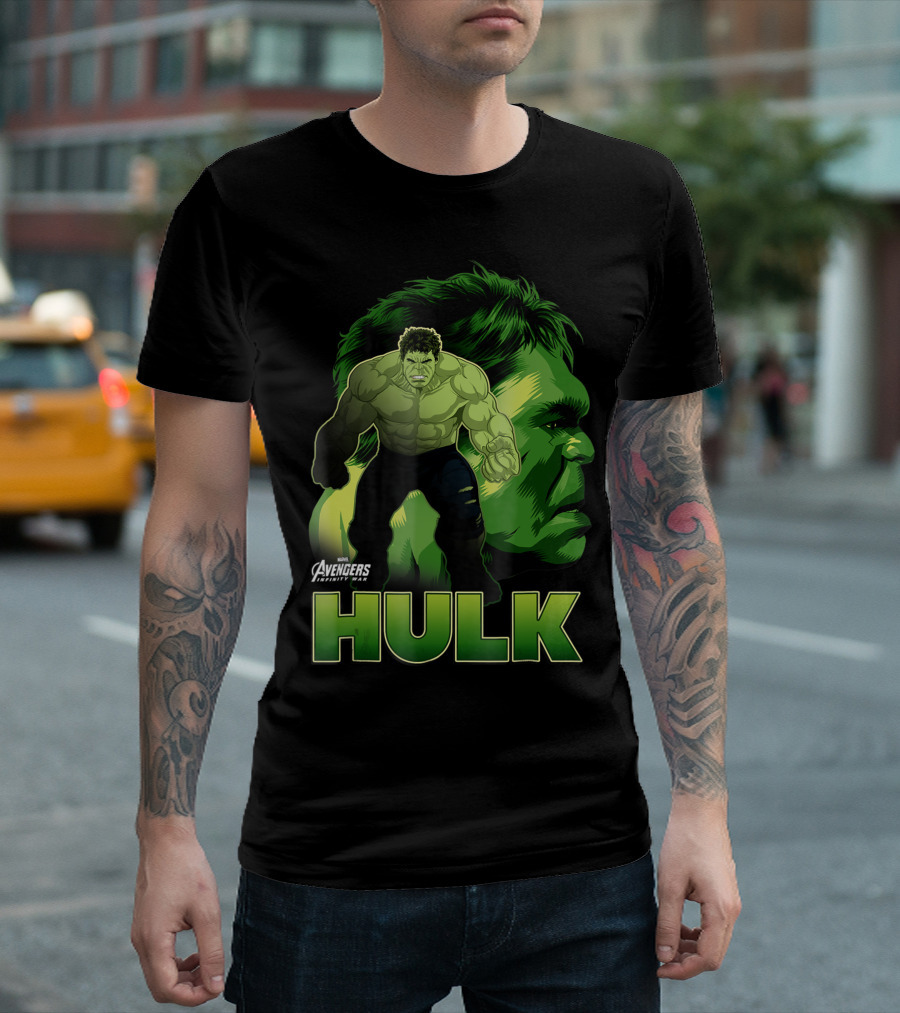 Avengers Infinity War Hulk Large Head Forward Stance T-Shirt