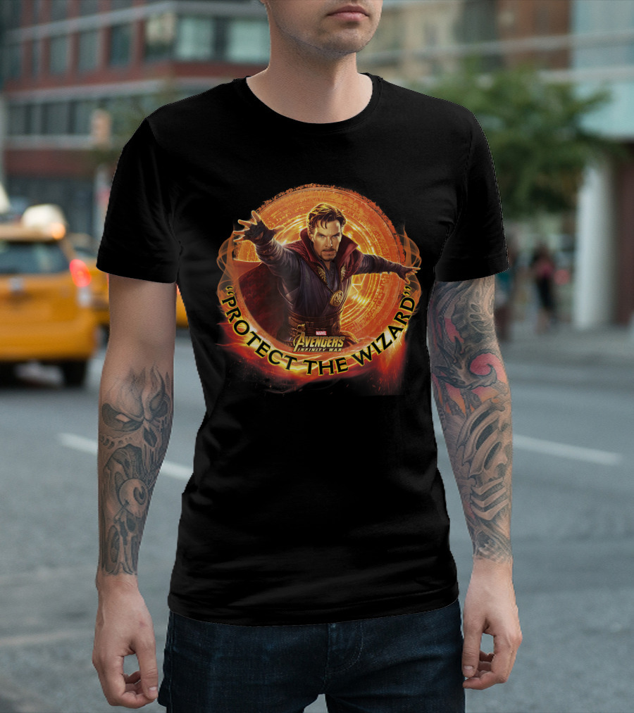 Marvel Avengers Infinity War Protect The Wizard Dr Strange T-Shirt