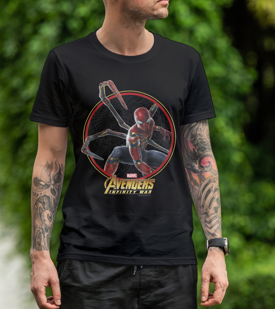 Marvel Avengers Infinity War Spider-Man Iron Spider Circle T-Shirt