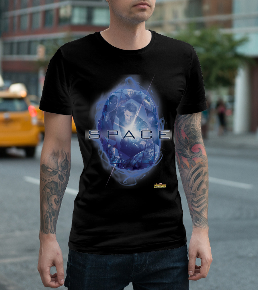 Avengers Infinity War Space Stone Heroes Collage T-Shirt