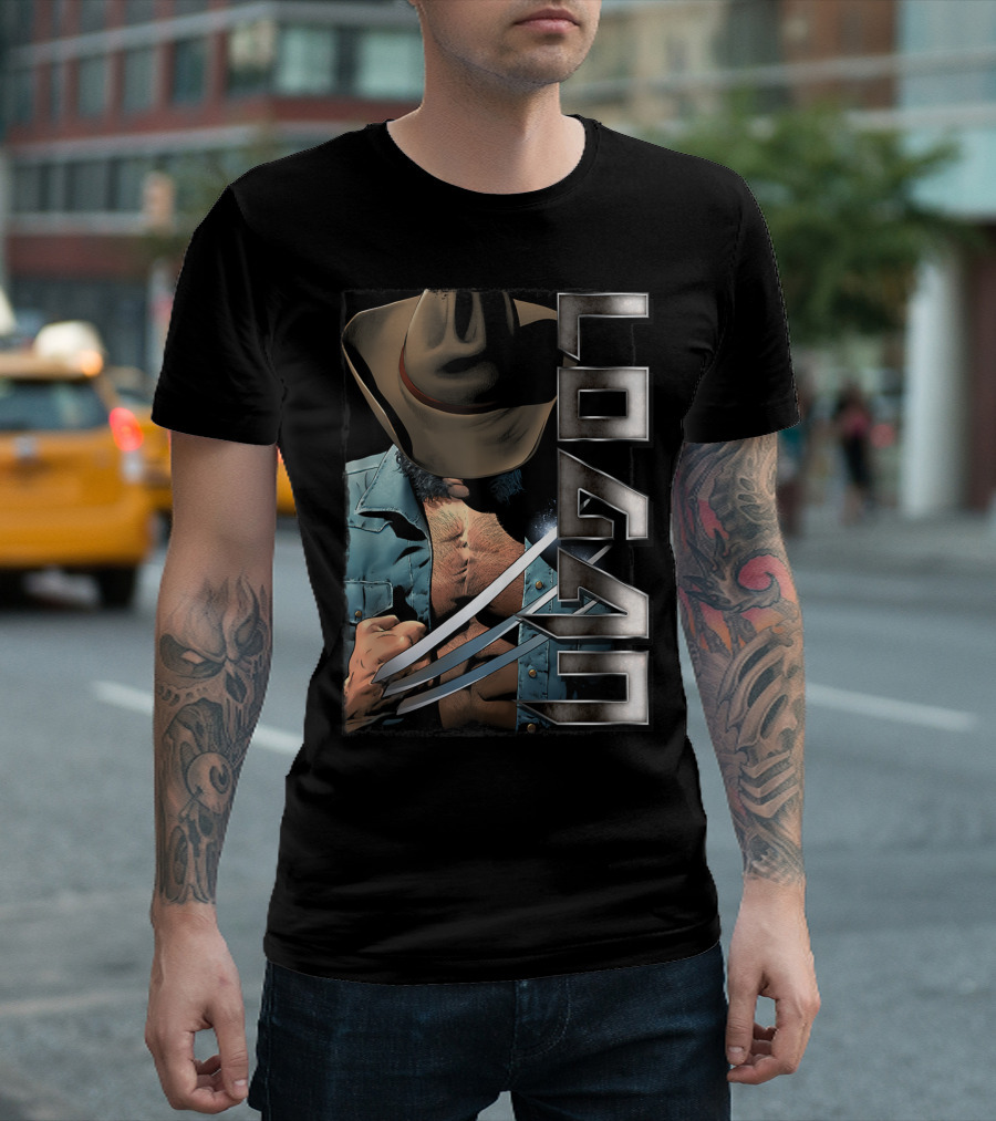 Marvel Wolverine Logan Claws and Cowboy Hat T-Shirt