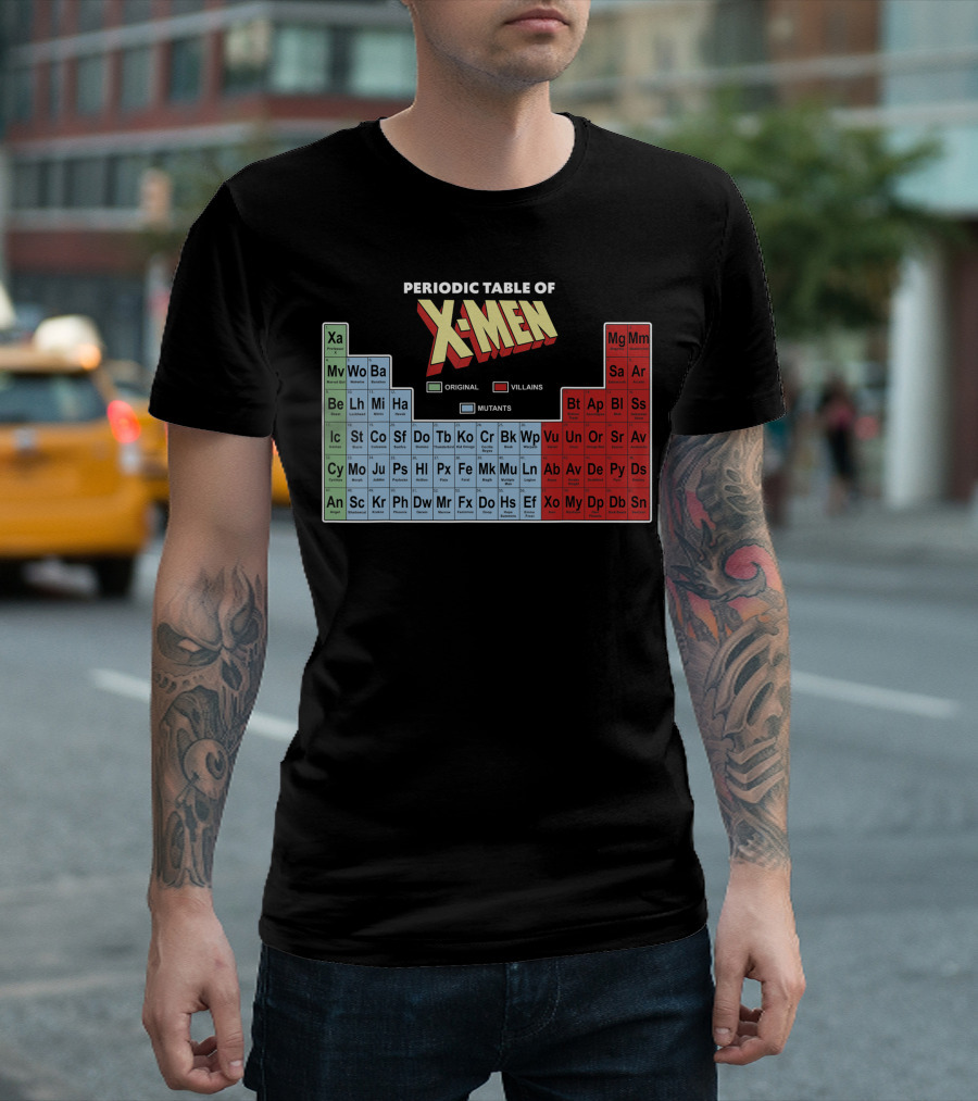 Periodic Table of X-Men Elements Original Villains Mutants T-Shirt