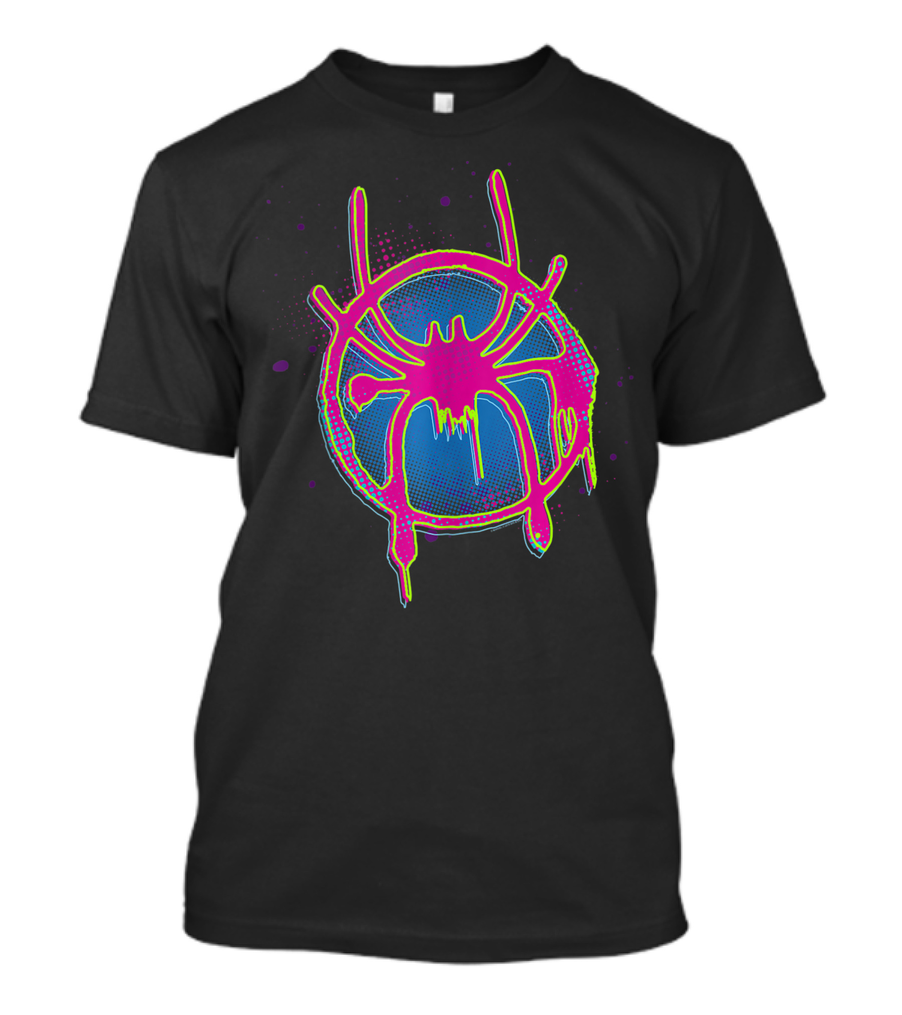 Marvel Spider Man Into The Spider Verse Neon Paint Splatter T-Shirt