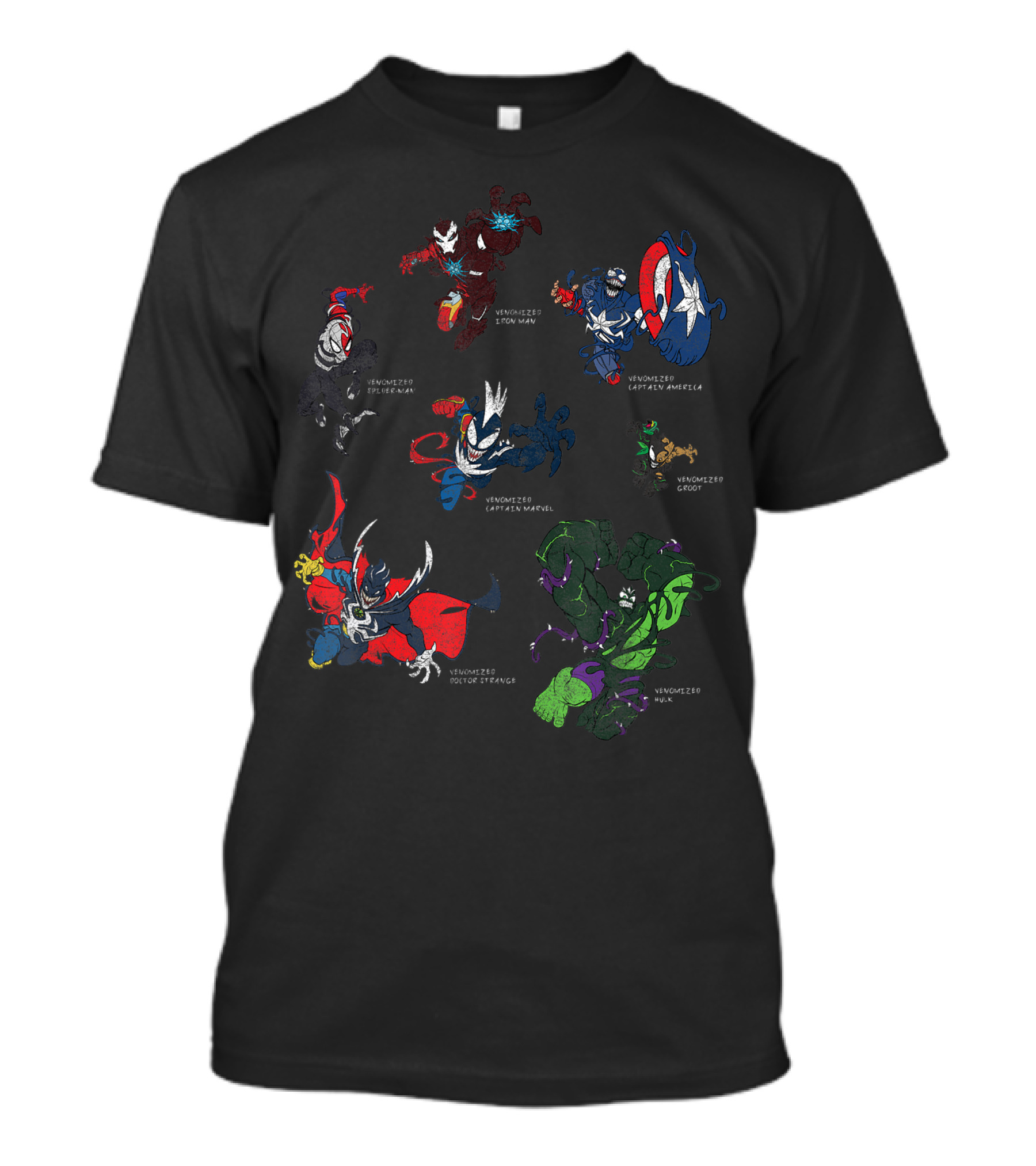 Marvel Spider Man Maximum Venom Venomized Iron Man Captain America Groot Captain Marvel Doctor Strange Hulk T-Shirt