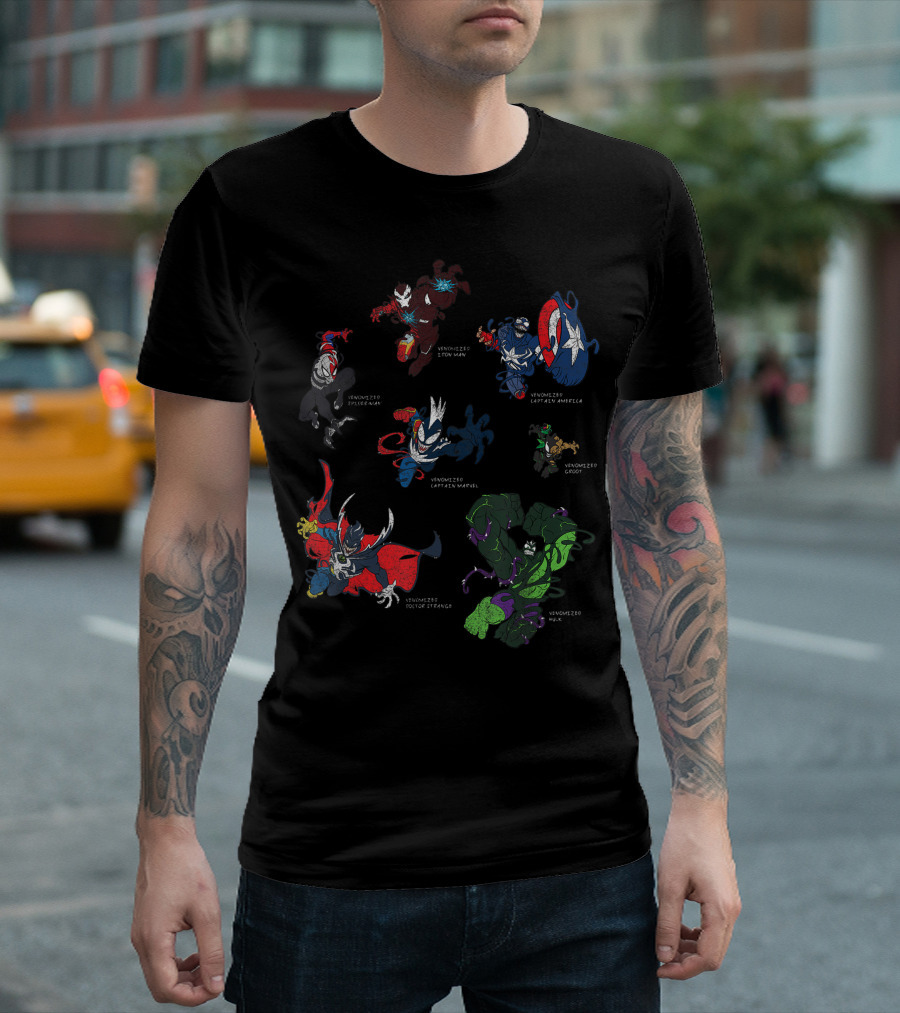 Marvel Spider Man Maximum Venom Venomized Iron Man Captain America Groot Captain Marvel Doctor Strange Hulk T-Shirt