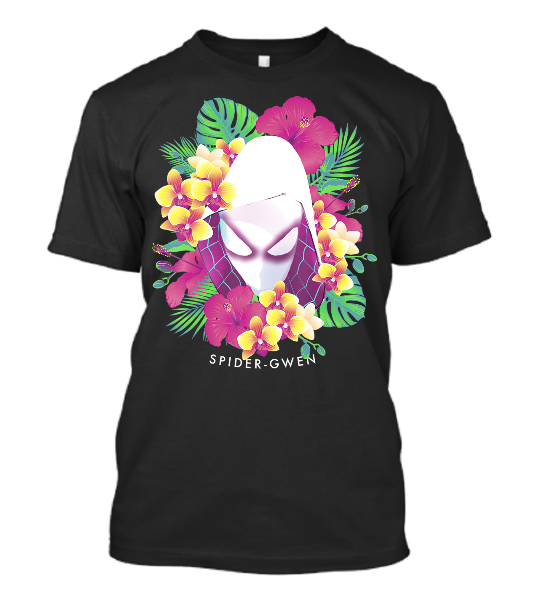 Spider-Gwen Tropical Floral Marvel Spider Man T-Shirt