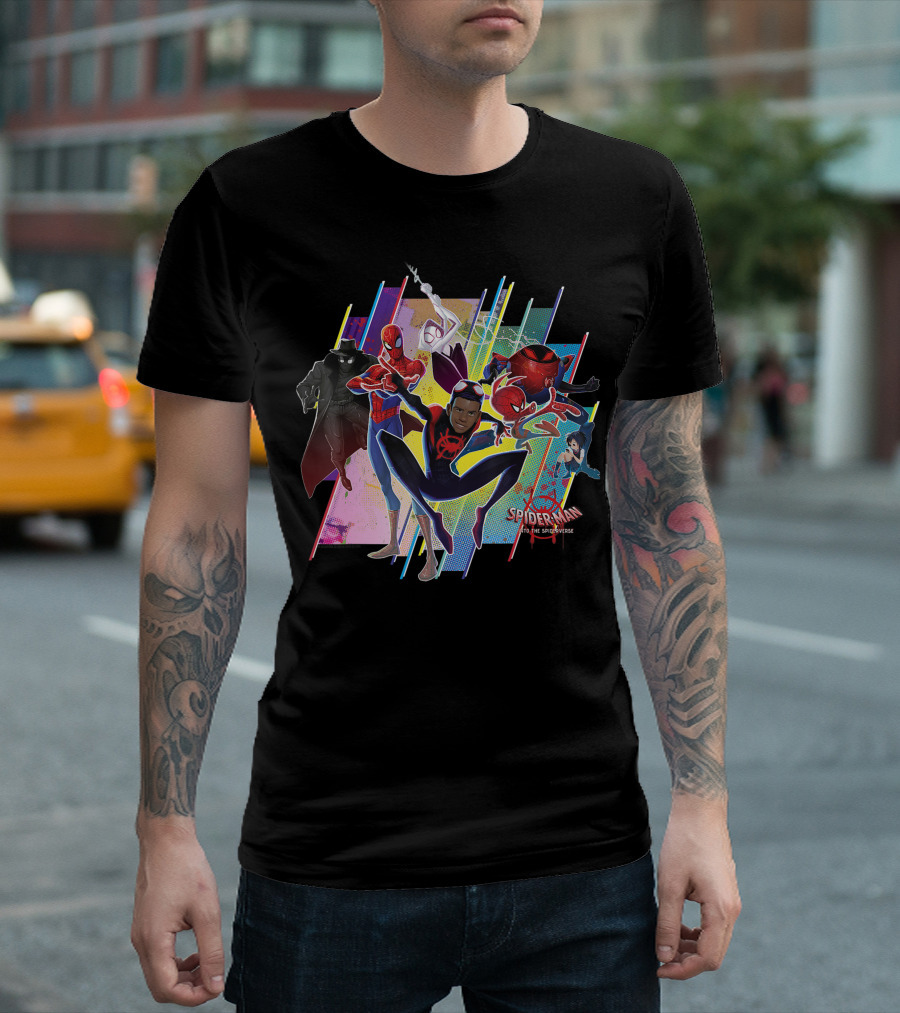 Marvel Spider Man Into the Spiderverse Multiverse Heroes Group T-Shirt