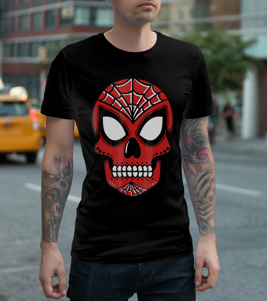 Marvel Spider Man Dia de los Muertos Skull T-Shirt