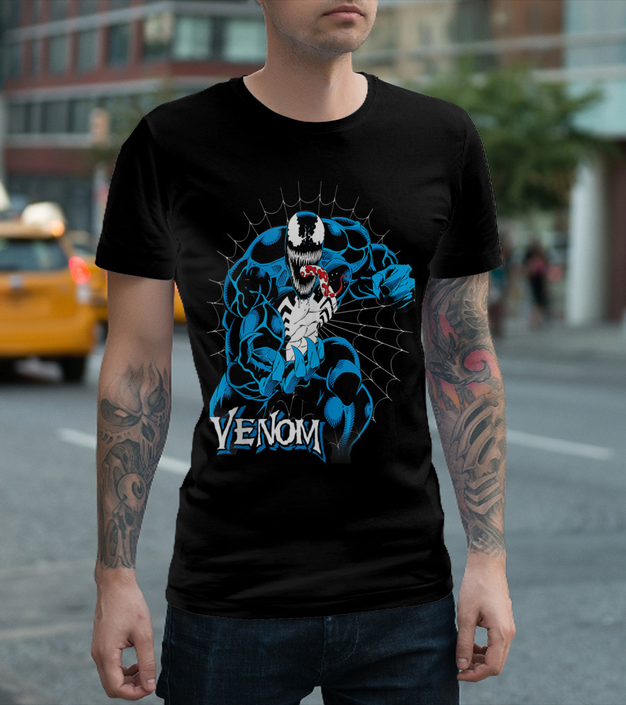 Marvel Venom Web Vintage Action Pose T-Shirt