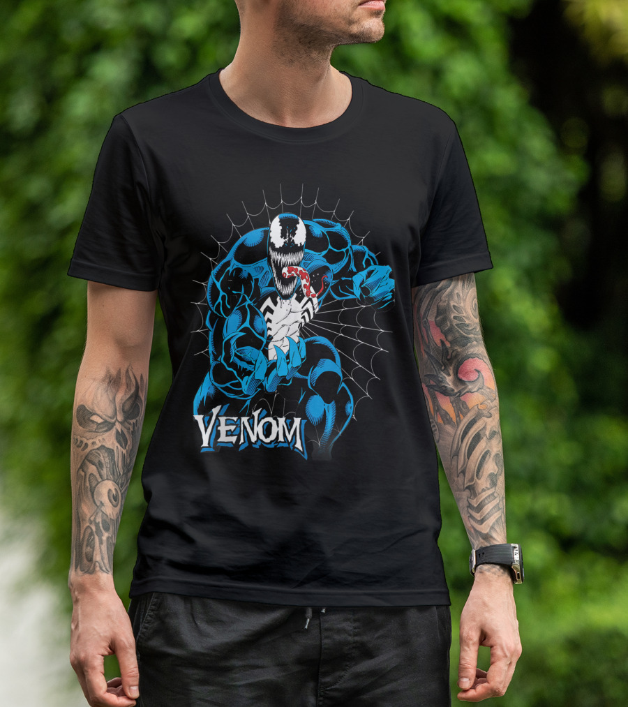 Marvel Venom Web Vintage Action Pose T-Shirt