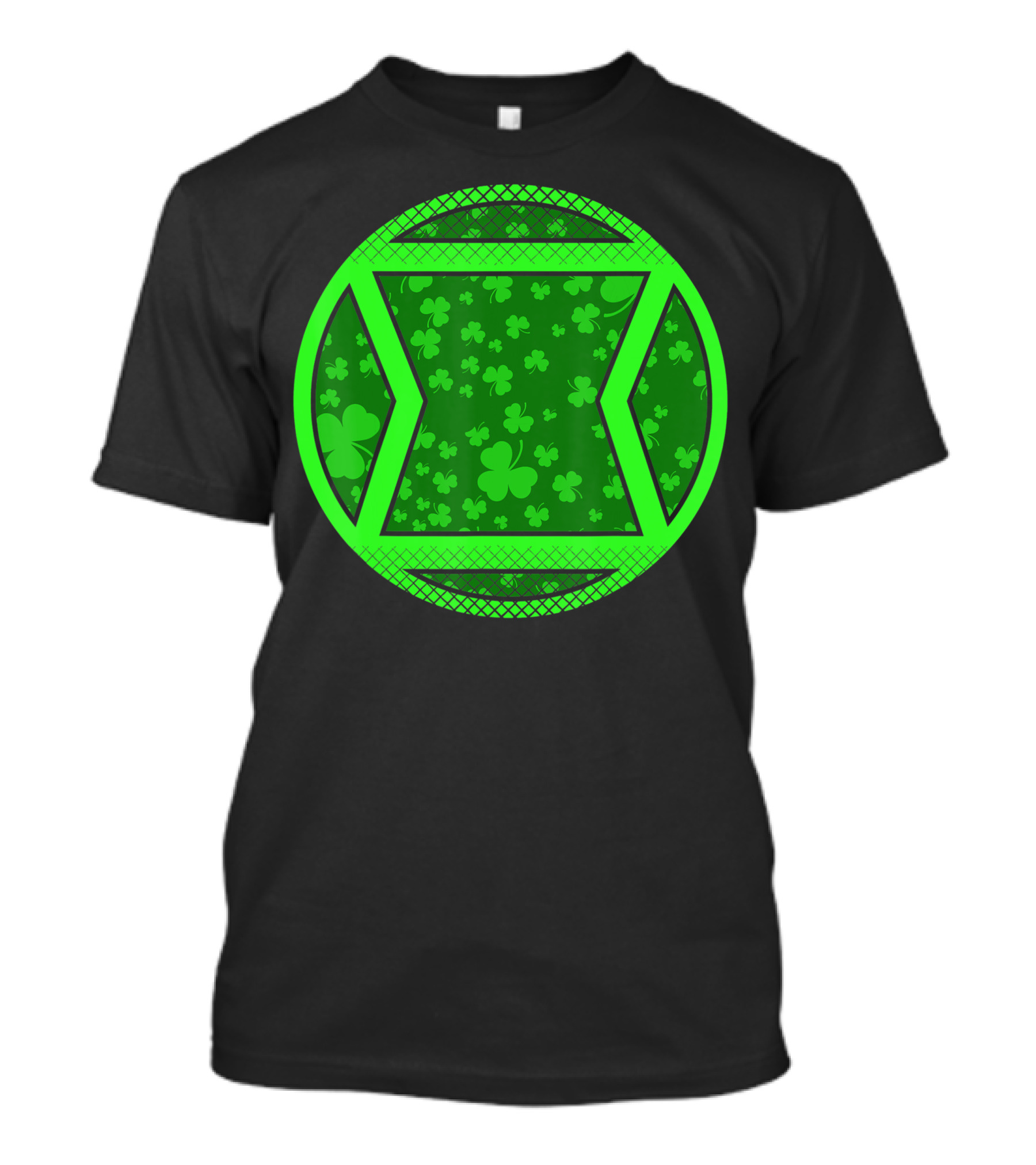 Marvel St Patricks Day Black Widow Green Clover Emblem T-Shirt