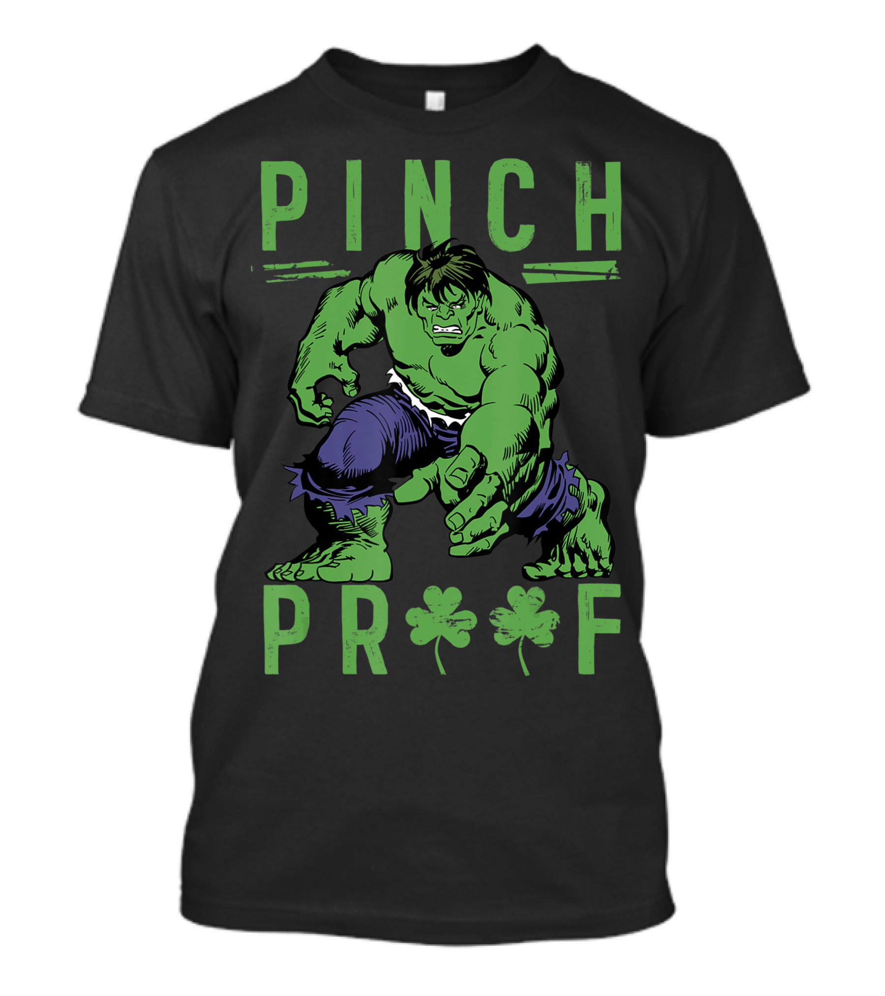 Marvel Hulk Pinch Proof St Pattys Vintage Two Clovers T-Shirt