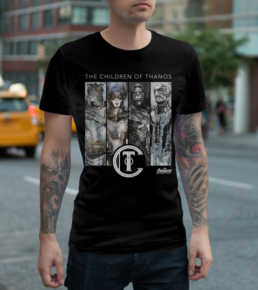 Marvel Avengers Infinity War The Children Of Thanos Portrait Panels T-Shirt