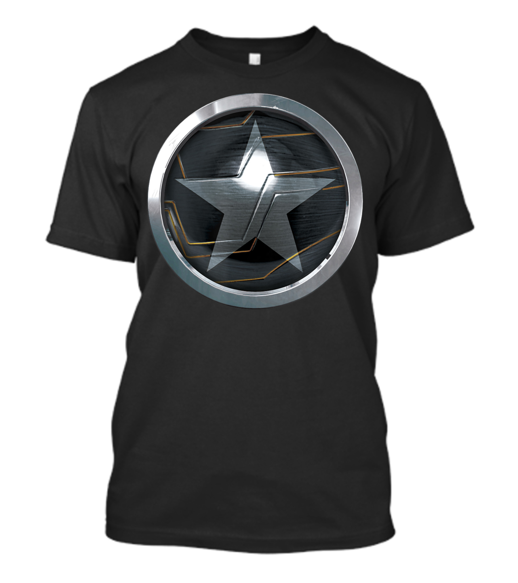Marvel The Falcon And The Winter Soldier Bucky Barnes Vibranium Star Shield Badge T-Shirt