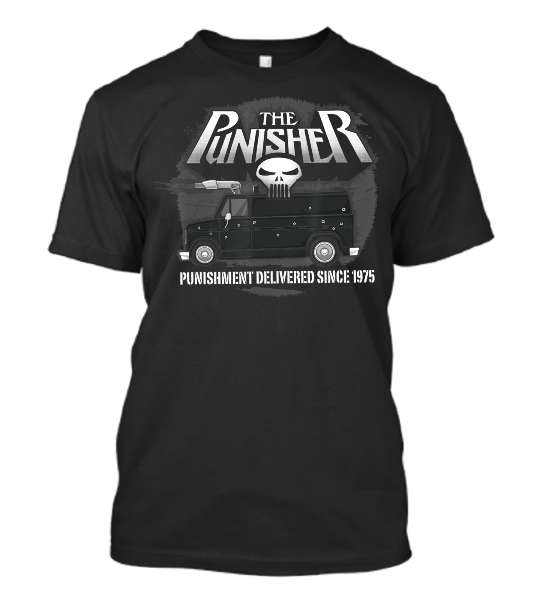 The Punisher Punishment Delivered Battle Van Since 1975 T-Shirt