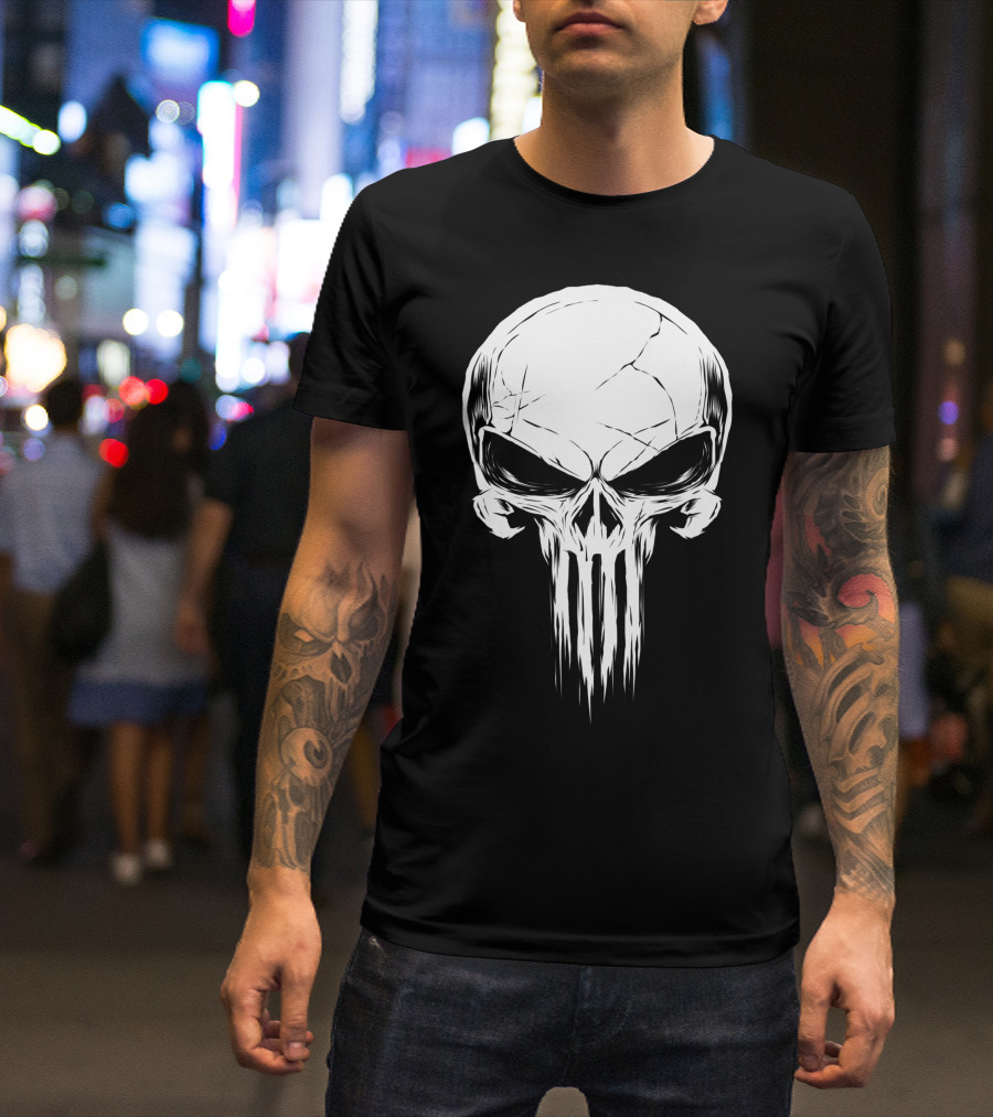 Marvel The Punisher Skull Distressed Iconic T-Shirt