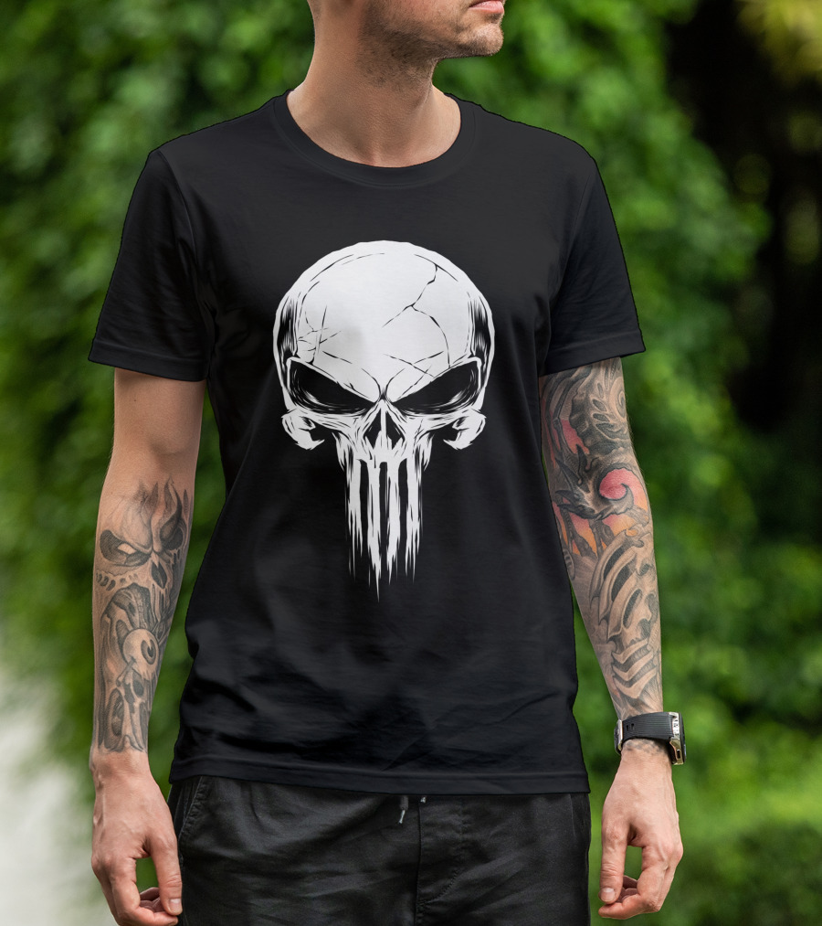 Marvel The Punisher Skull Distressed Iconic T-Shirt