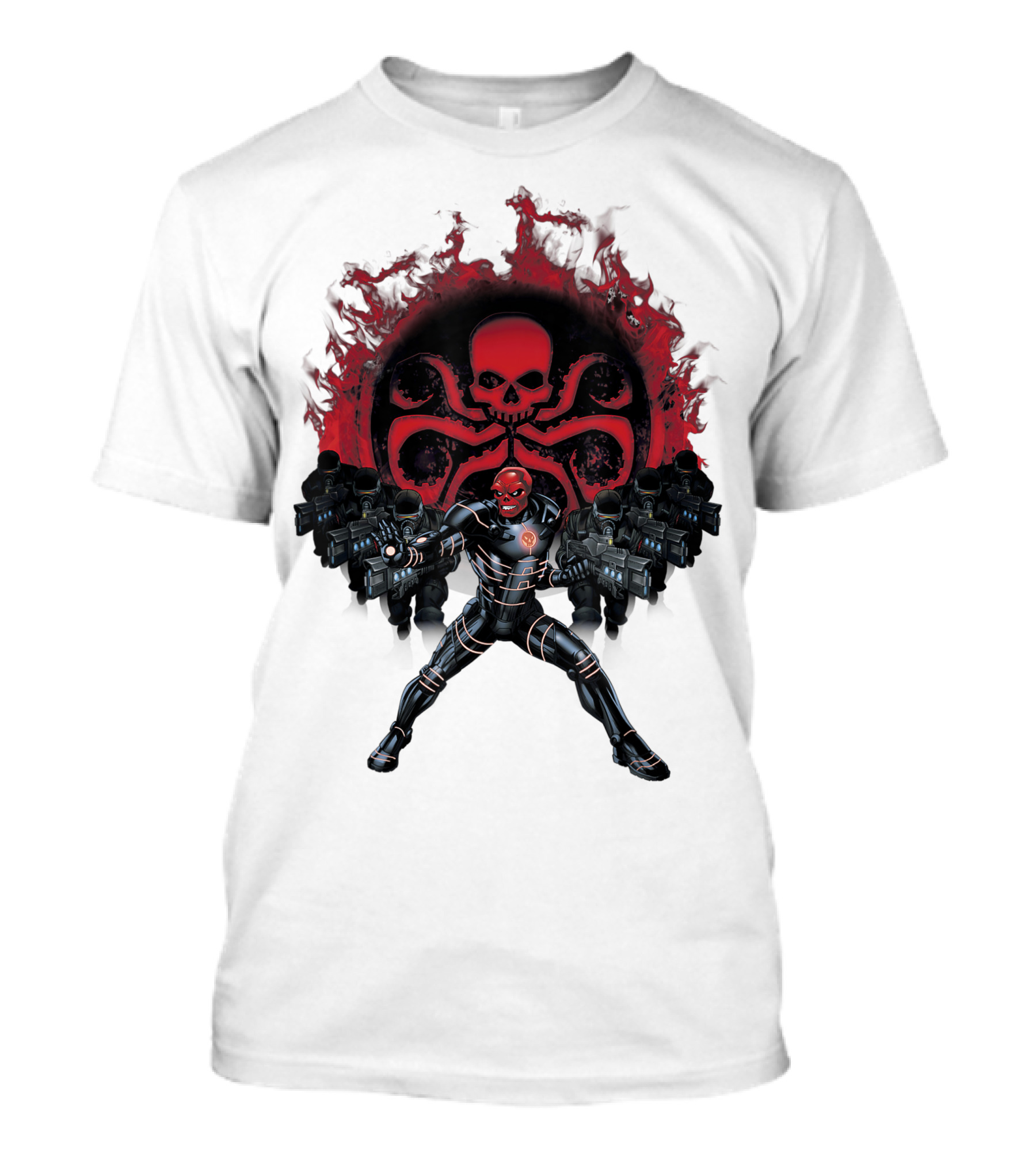 Red Skull Commands Hydra Army Marvel Villains Await Orders T-Shirt