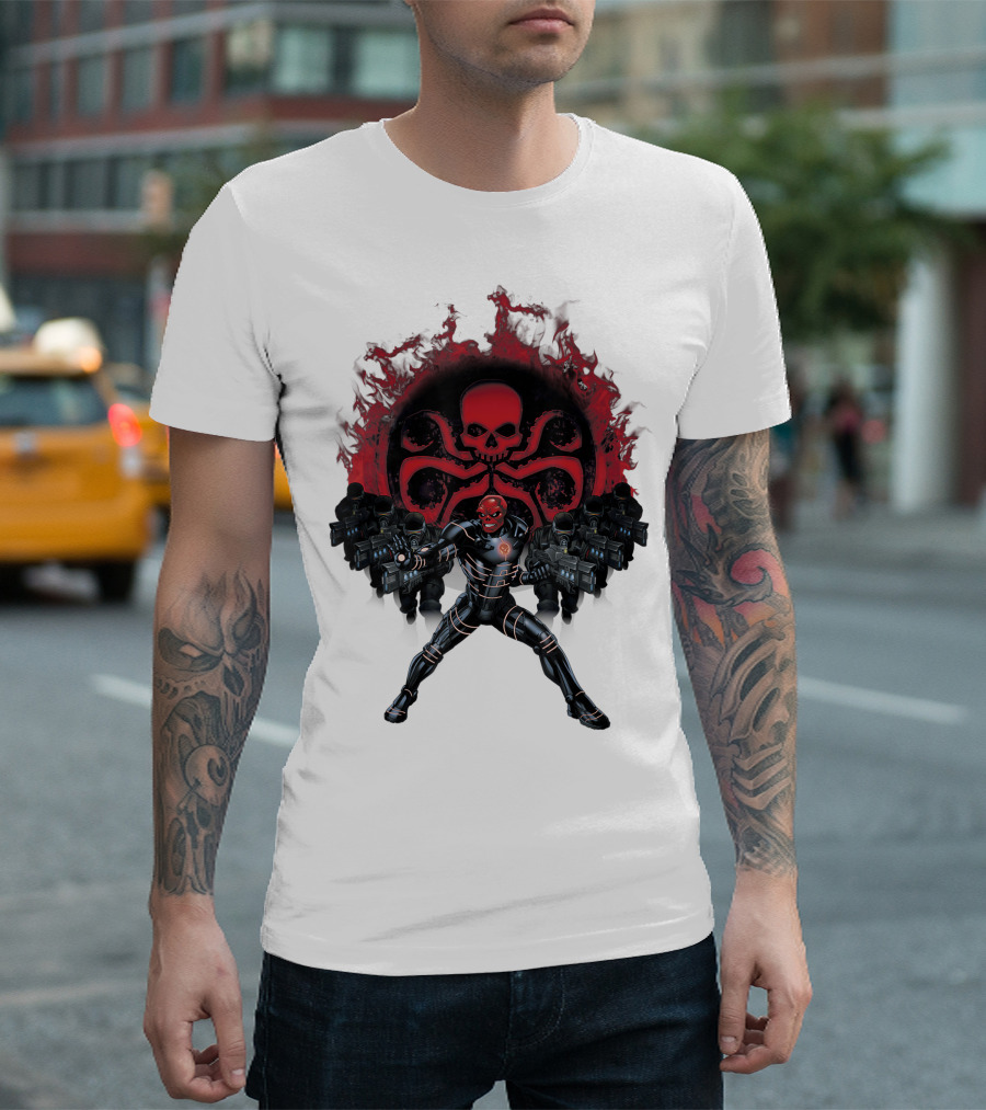 Red Skull Commands Hydra Army Marvel Villains Await Orders T-Shirt