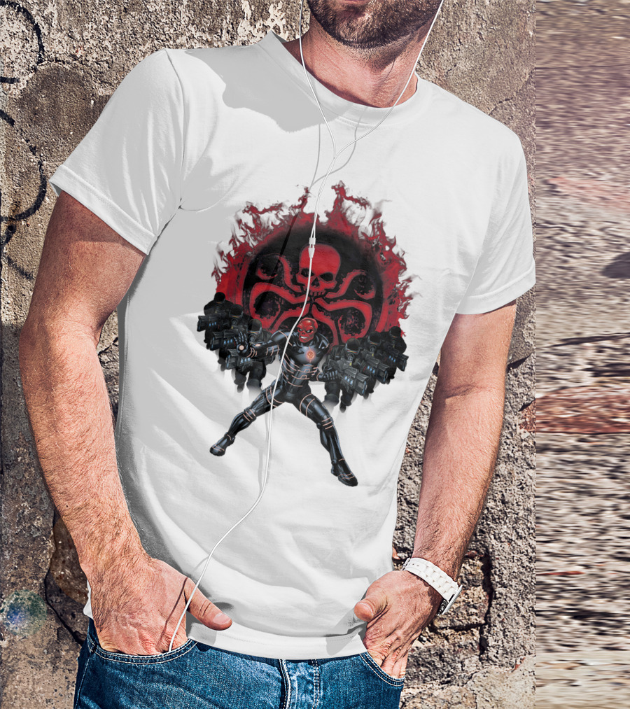 Red Skull Commands Hydra Army Marvel Villains Await Orders T-Shirt