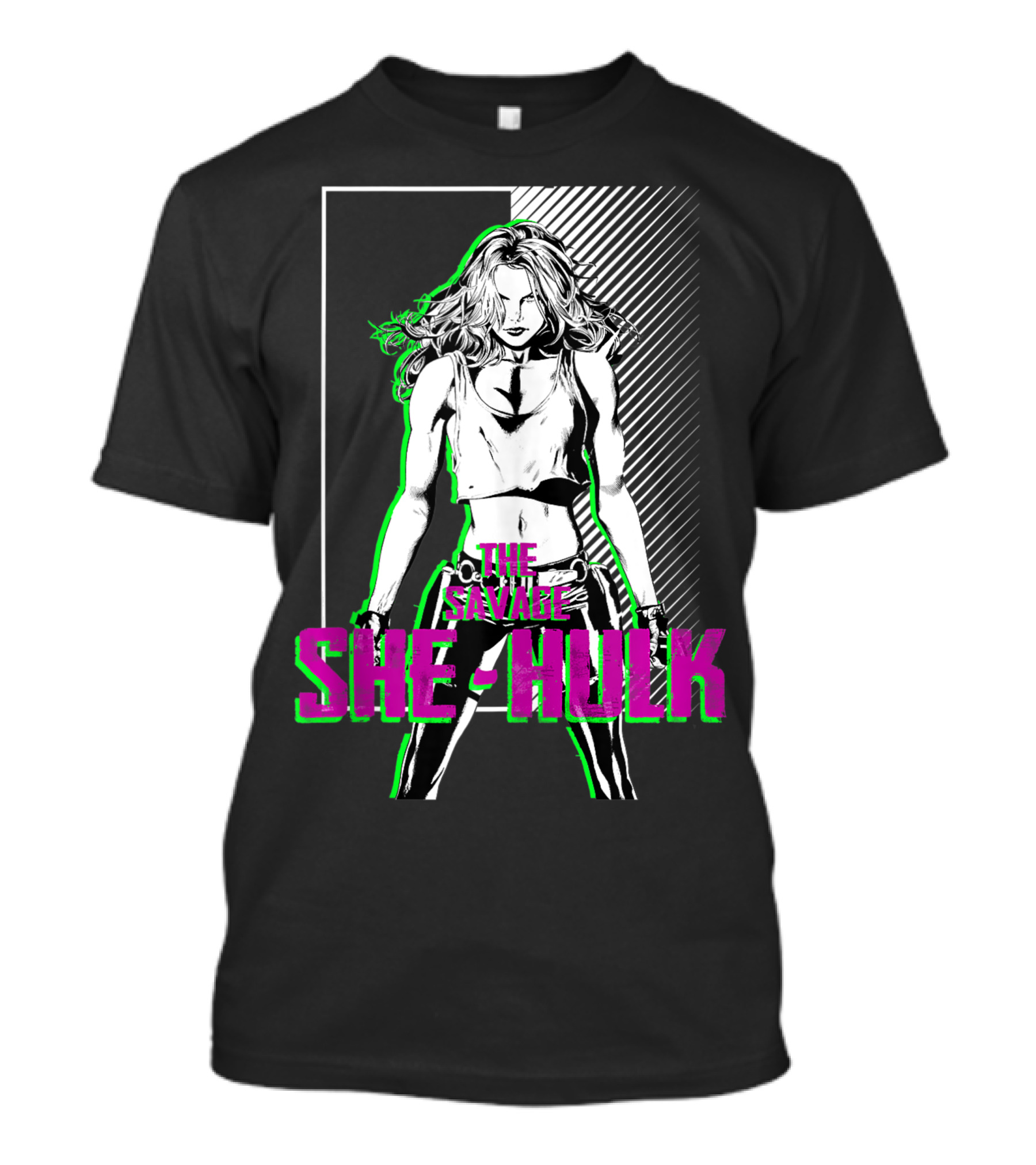 The Savage She-Hulk Green Glow Marvel Sketch T-Shirt