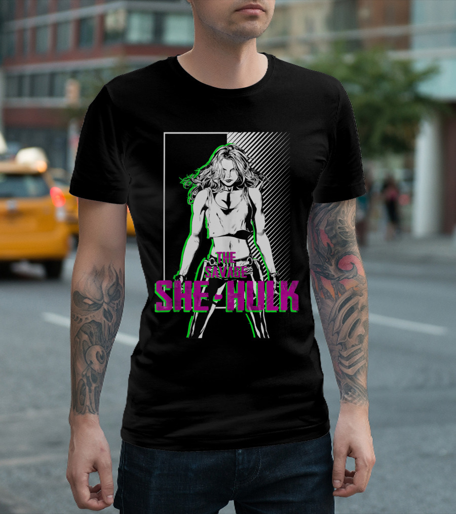 The Savage She-Hulk Green Glow Marvel Sketch T-Shirt