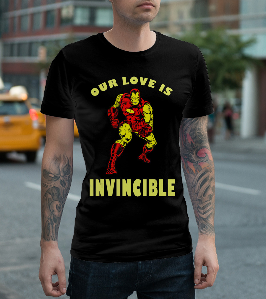 Our Love Is Invincible Marvel Valentines Day Avengers Iron Man T-Shirt