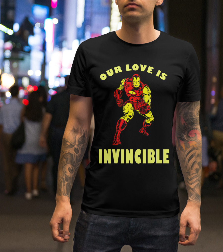 Our Love Is Invincible Marvel Valentines Day Avengers Iron Man T-Shirt