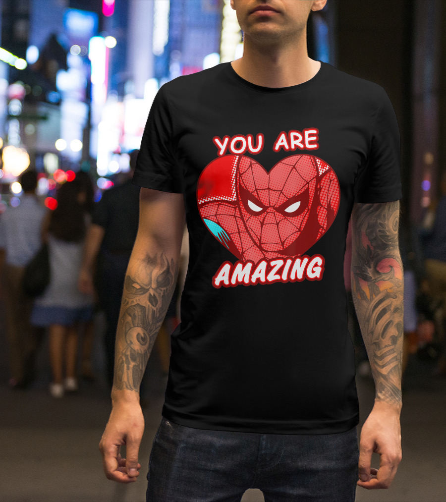 Marvel Spider-Man You Are Amazing Heart Valentine's Day T-Shirt