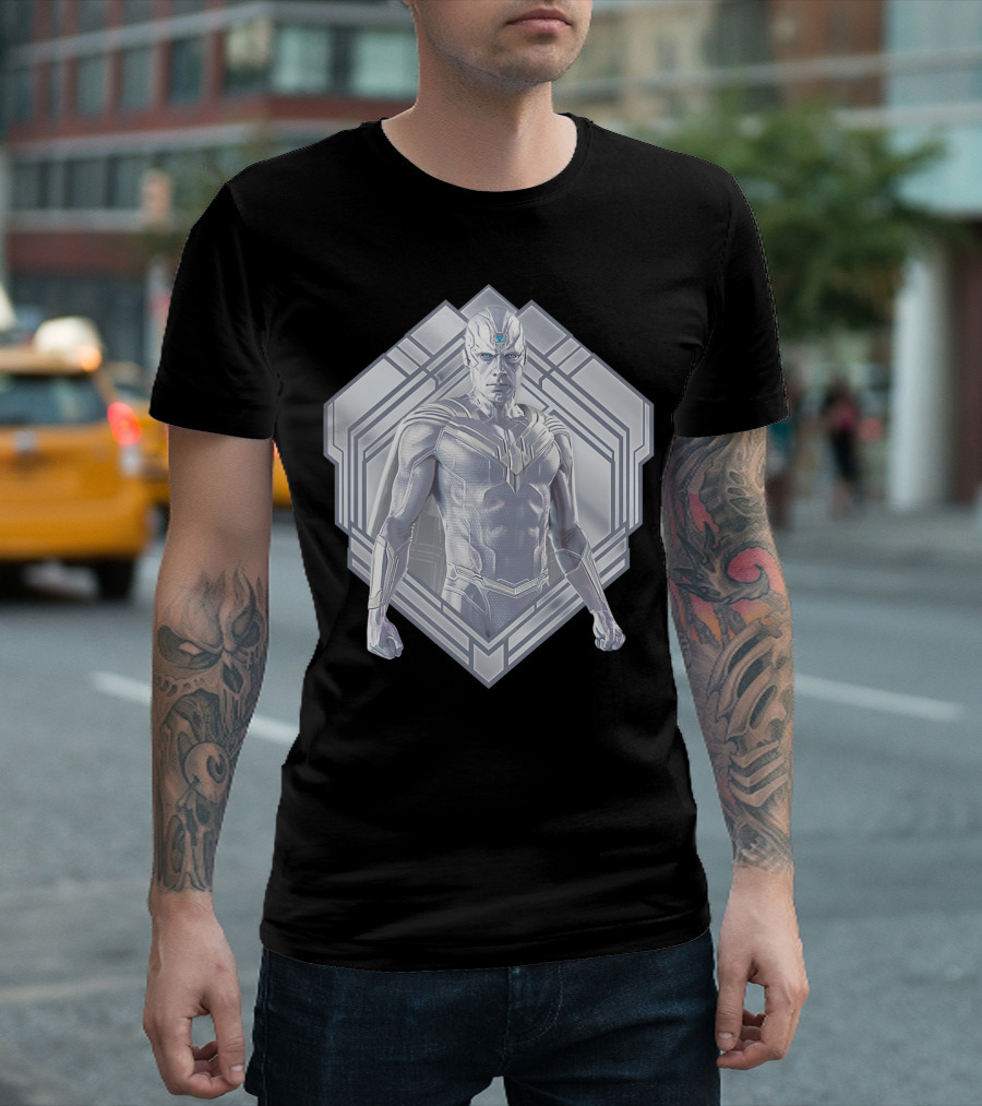 Wandavision The Vision Marvel White Costume Appearance T-Shirt