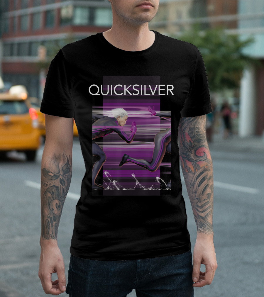 Quicksilver X Men Marvel Speeding Bullet Racing Velocity T-Shirt