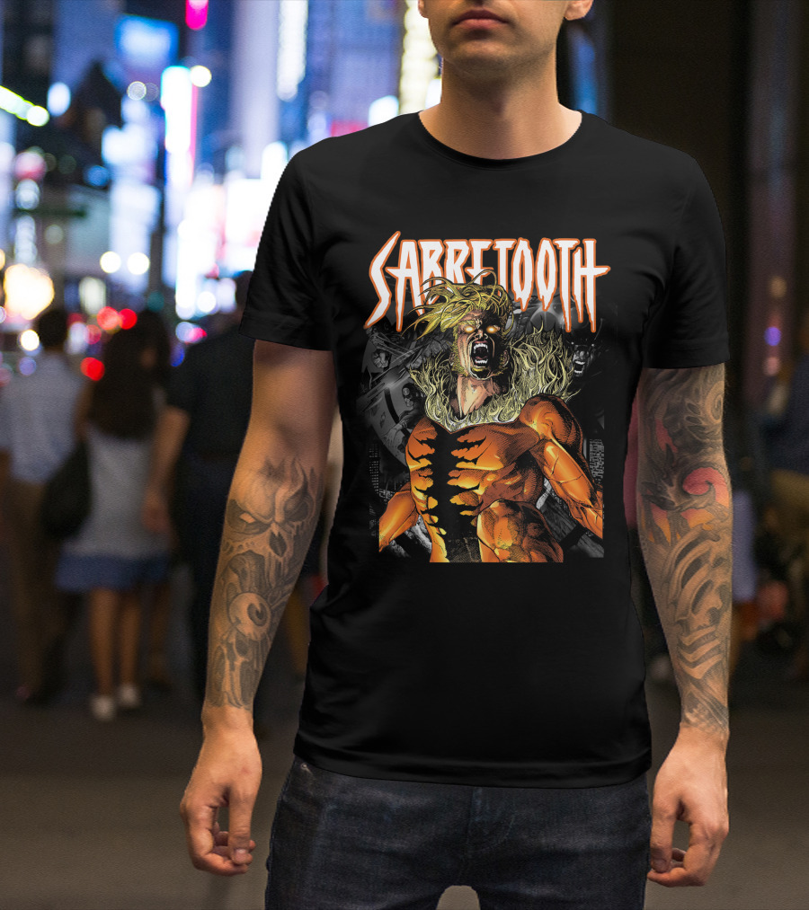 Sabretooth Marvel X-Men Release Inner Beast Fiery T-Shirt