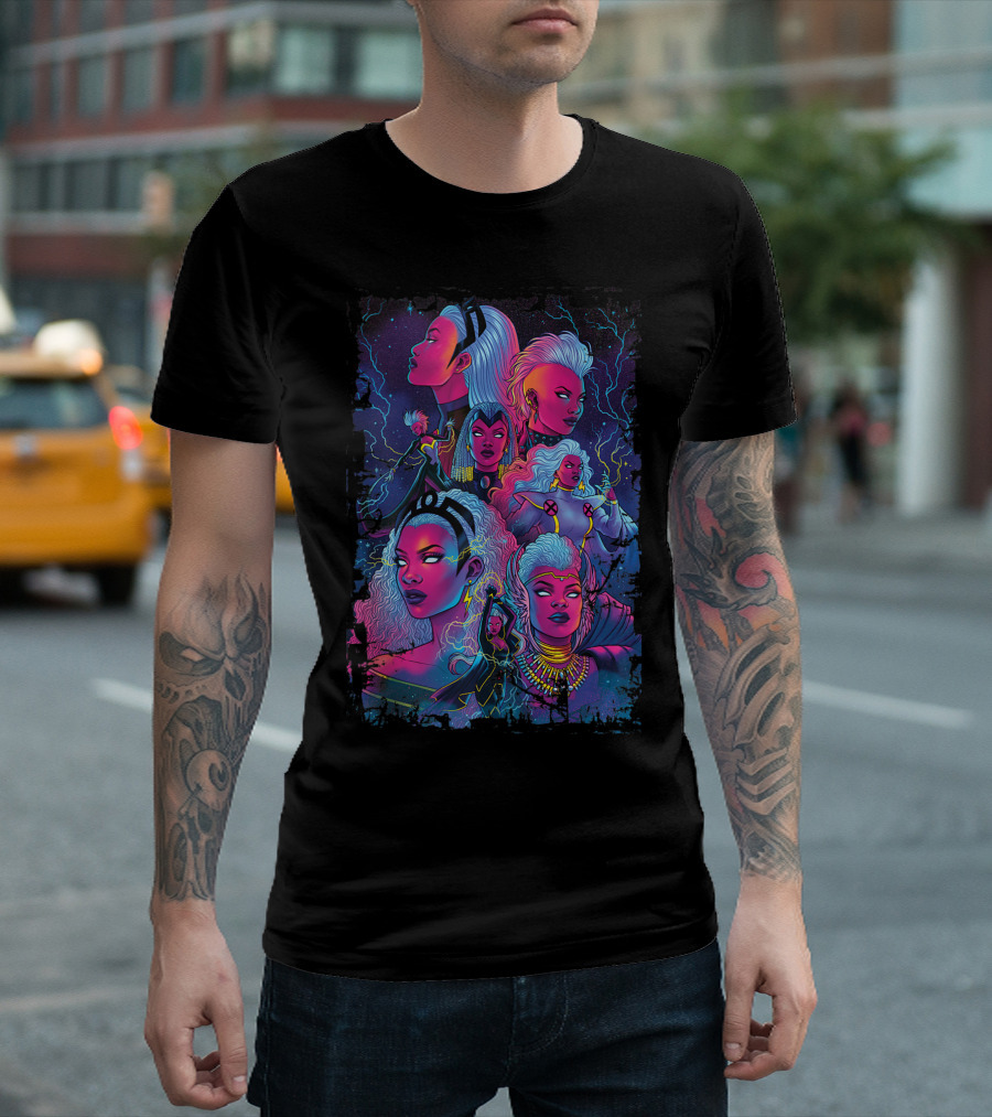 Marvel X Men Storm Past Present Lightning Powers Cosmic T-Shirt