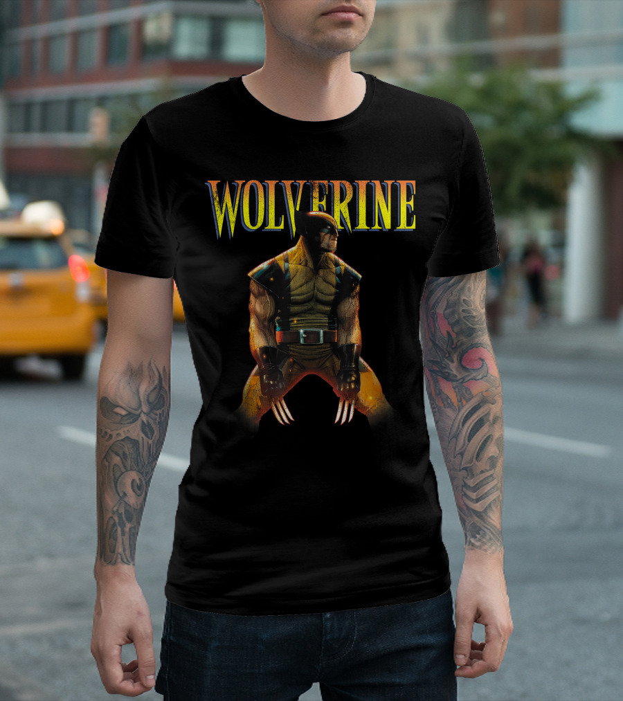 Wolverine Marvel X-Men Side Profile Character Claws T-Shirt