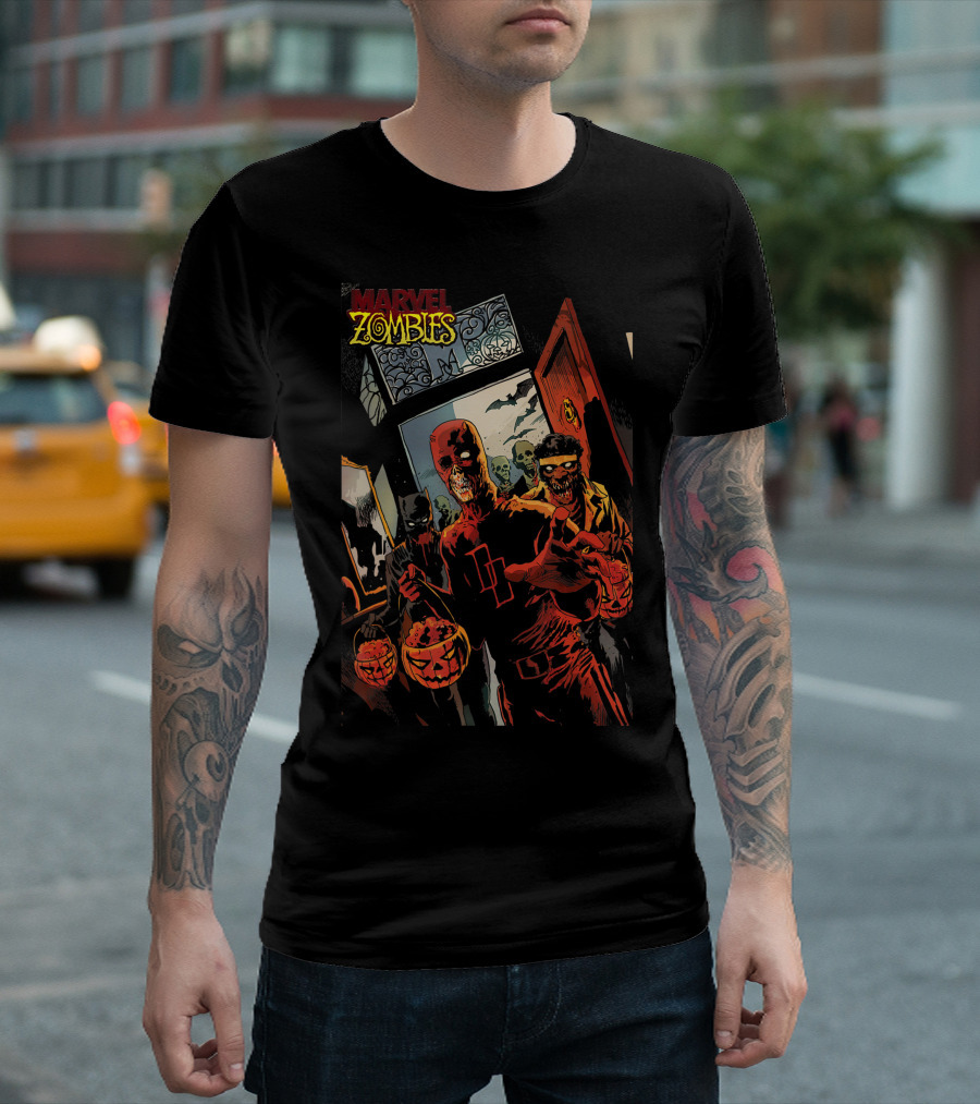 Marvel Zombies Daredevil Halloween Zombie Apocalypse Scene T-Shirt