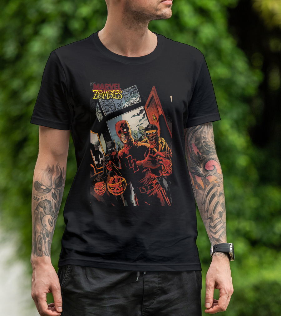 Marvel Zombies Daredevil Halloween Zombie Apocalypse Scene T-Shirt