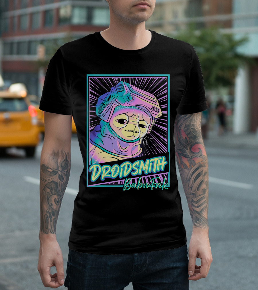 Star Wars The Rise Of Skywalker Neon Droidsmith Babu Frik T-Shirt