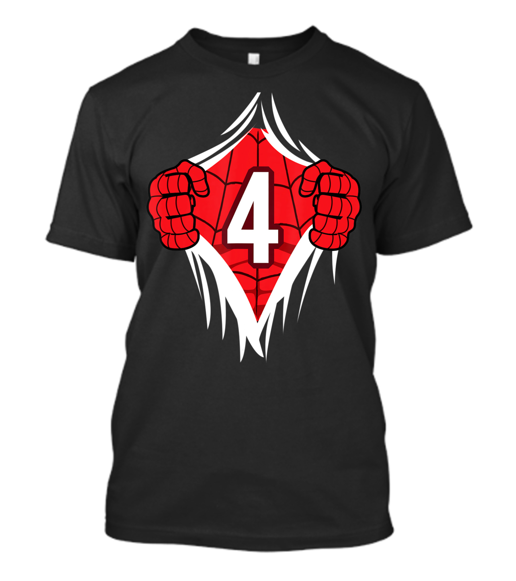Superhero Comic Birthday 4 Year Old Girls Boys Spider-Inspired T-Shirt