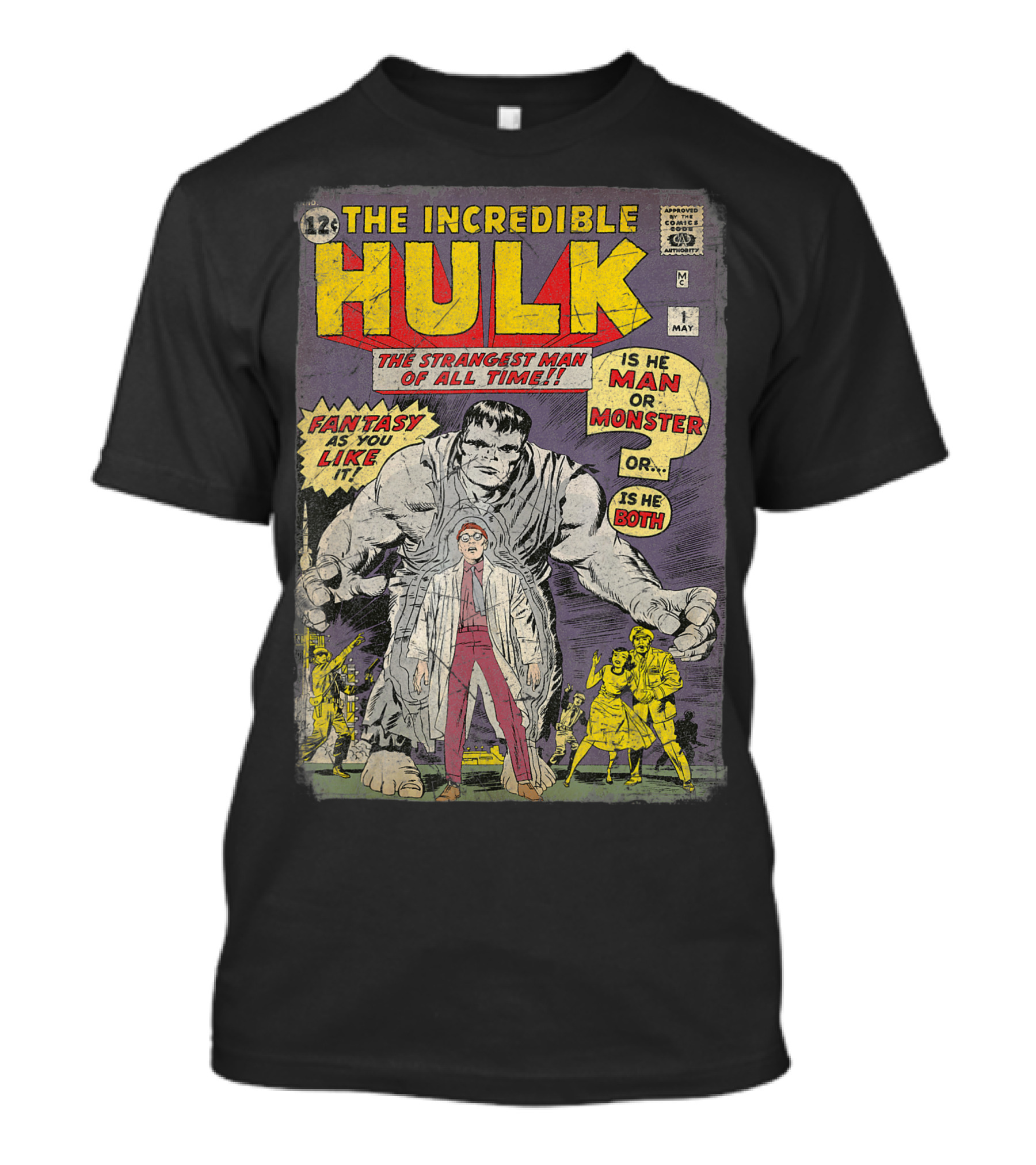 The Incredible Hulk The Strangest Man Of All Time Fantasy Monster Both Classic Comic Book T-Shirt