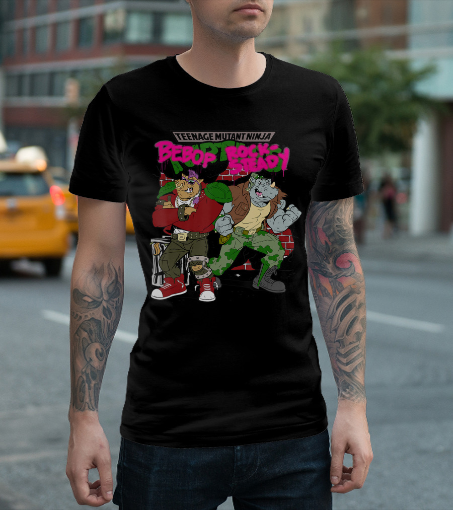 Teenage Mutant Ninja Bebop Rocksteady Graffiti Urban T-Shirt