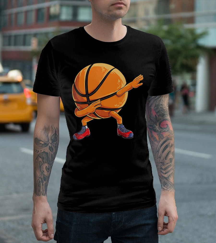 Dabbing Basketball Ball for Kids Boys Dab Dance T-Shirt