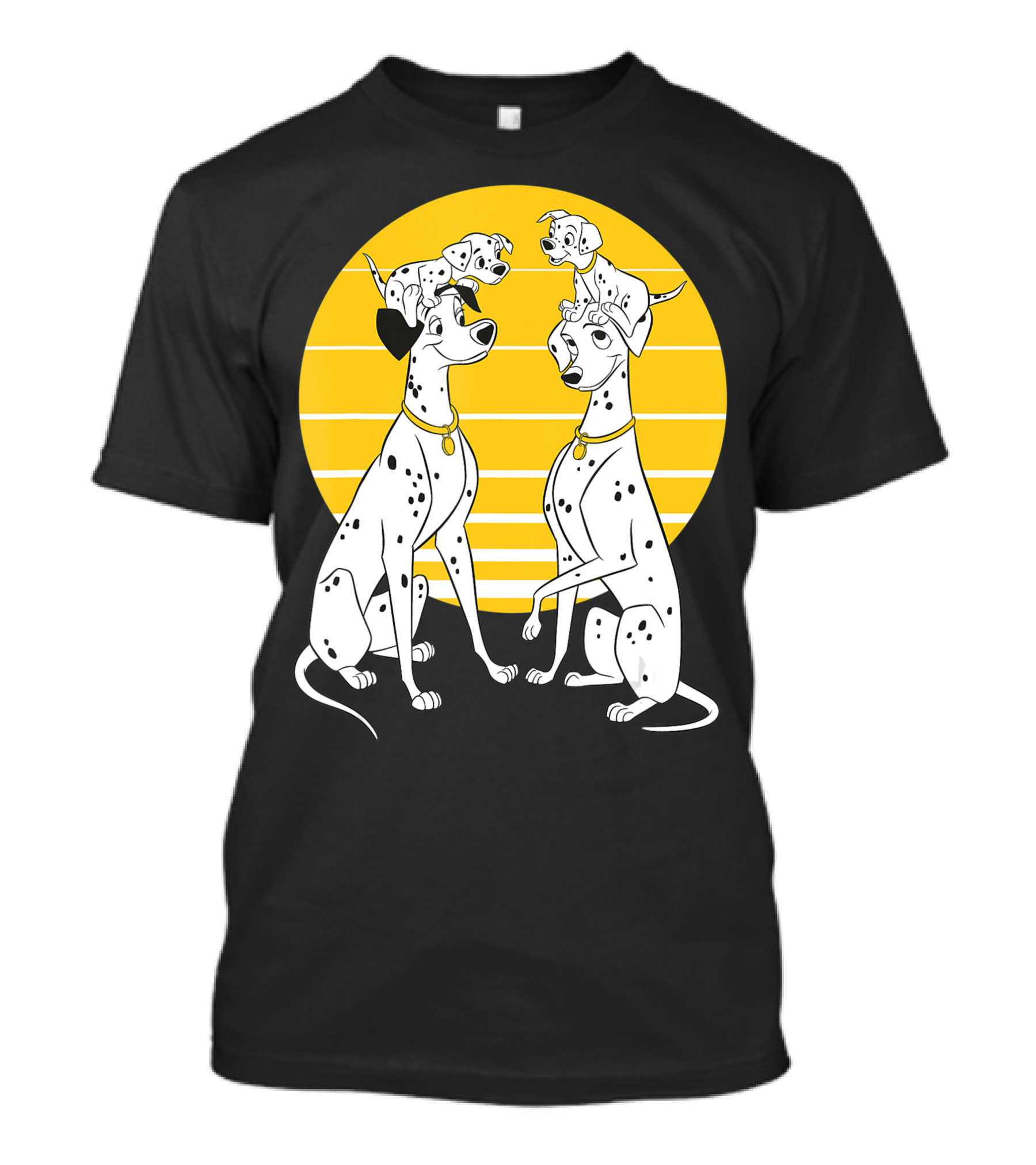 Disney 101 Dalmatians Pongo And Perdita Pup Family Sunset Scene T-Shirt