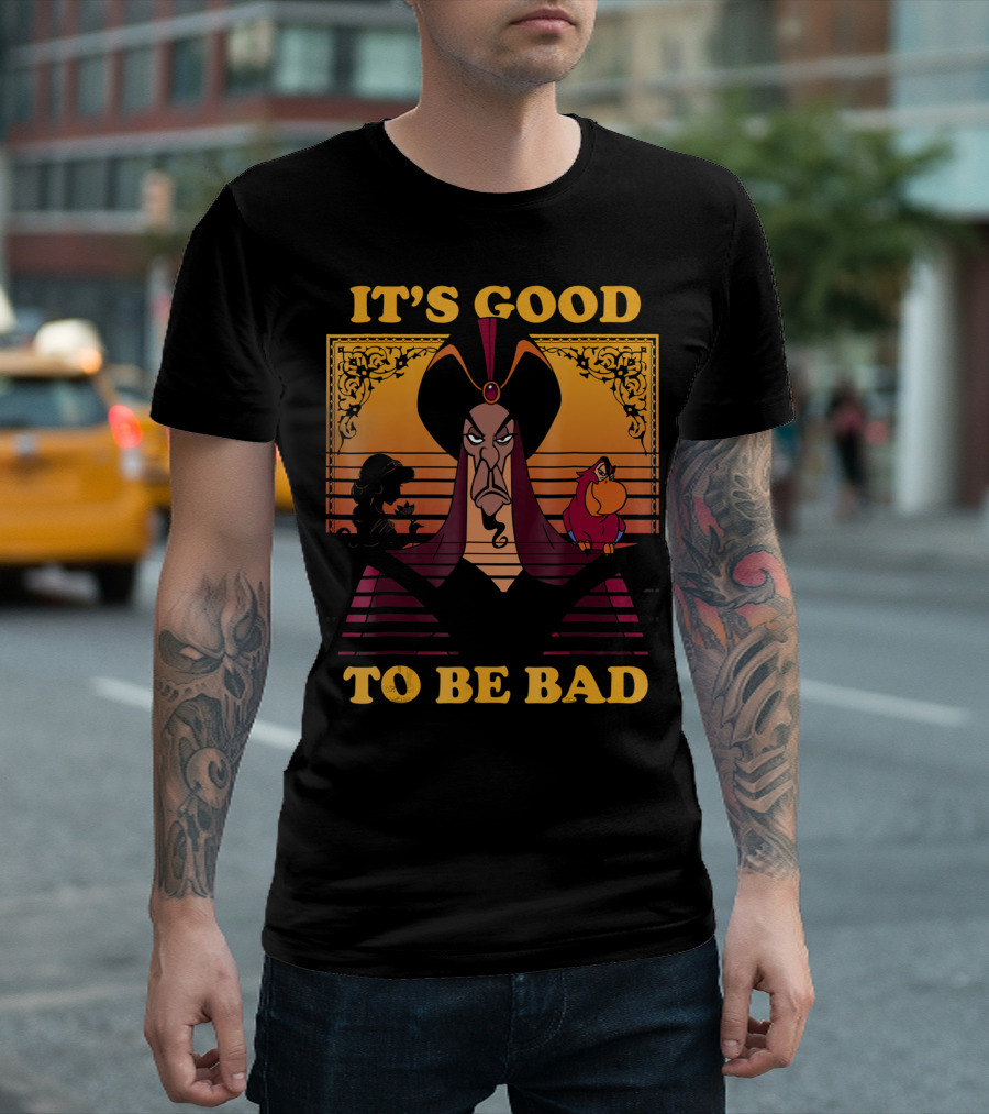 Disney Aladdin It's Good To Be Bad Jafar with Dusk Colors and Iago T-Shirt