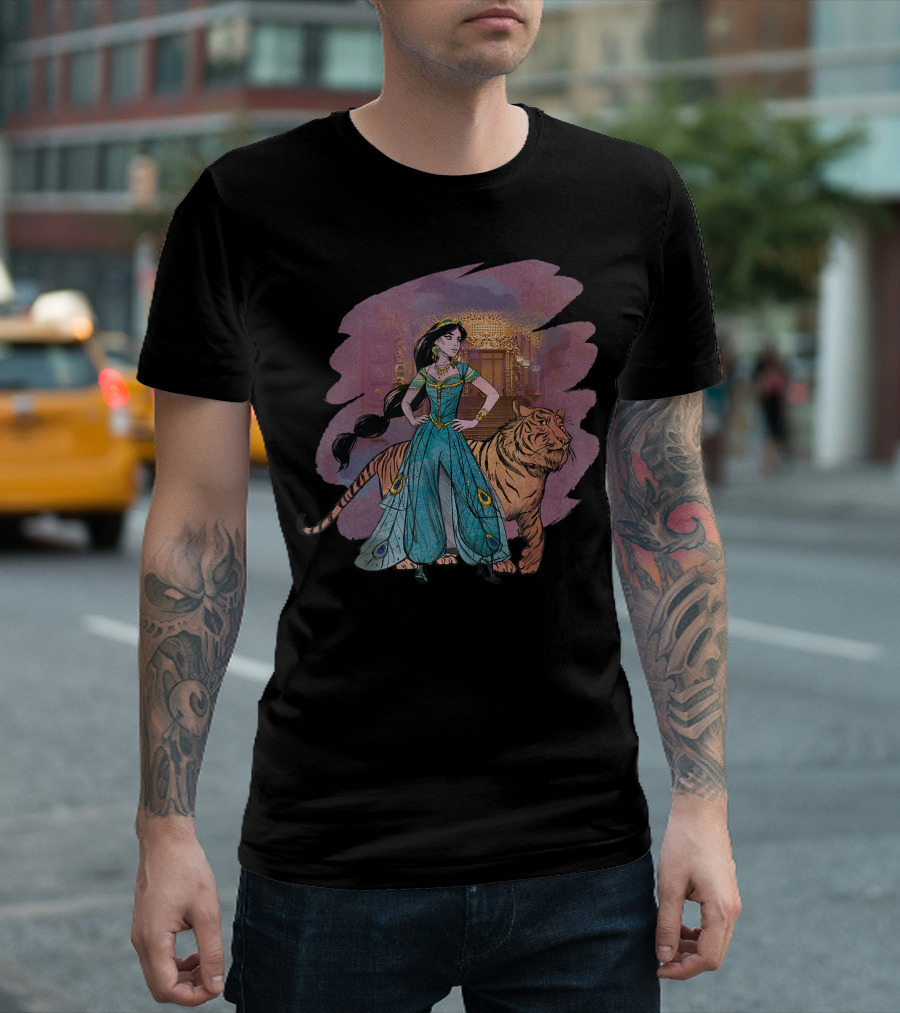 Disney Aladdin Live Action Princess Jasmine With Rajah T-Shirt