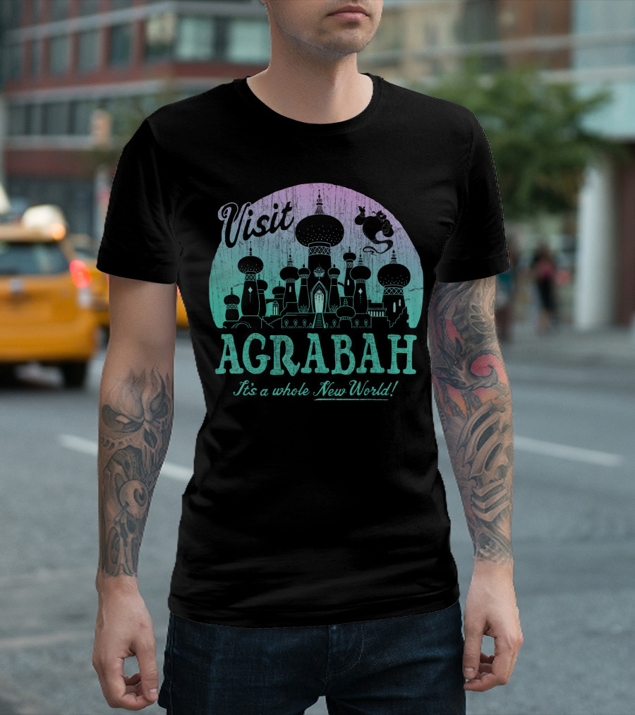 Visit Agrabah It's a Whole New World Disney Aladdin Gradient T-Shirt