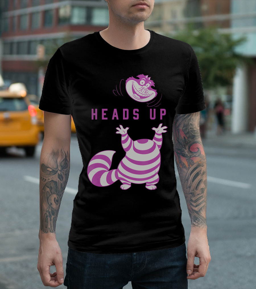 Disney Alice In Wonderland Cheshire Cat Heads Up T-Shirt